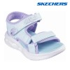 【送料無料】SKECHERS スケッチャーズ ガールズ サンダル SOLA GLOW SANDAL カジュアル シューズ ラベンダー ストラップ付 キッズ 衝撃吸収 ライトアップ 光る キラキラ ライトアップサンダル 303024L