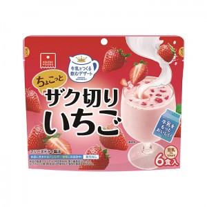 【訳あり：賞味期限2024/9/28】アスザック ちょこっとザク切りいちご5.3gx6食入り(牛乳でつくる飲むデザート フリーズドライ 苺 おやつ)【返品・交換不可】