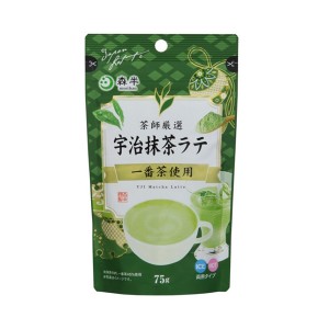 【訳あり：賞味期限2024/10/7】共栄製茶 森半 宇治抹茶ラテ 75g（粉末タイプ ホット アイス）【返品・交換不可】