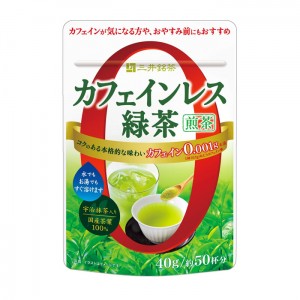 【ゆうパケット配送対象】[三井農林]三井銘茶 カフェインレス緑茶 煎茶 40gx1個(粉末 カフェイン0.001g ホット アイス)(ポスト投函 追跡ありメール便)