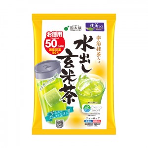 [国太楼]宇治抹茶入り 水出し玄米茶 50袋入りx1個(茶葉 マイボトル アイス ホット)