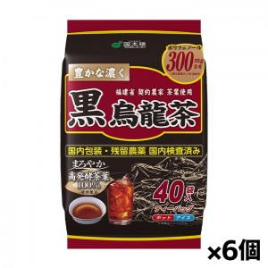 [国太楼]豊かな濃く黒烏龍茶 ティーバッグ 40袋入りx6個(高発酵烏龍茶使用 マイボトル アイス ホット)