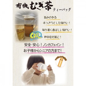 [国太楼]ノンカフェイン 有機むぎ茶 ティーバッグ 1L用 30袋入り(国内製造)x1個