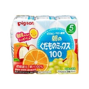 ピジョン ベビー飲料 朝のくだものミックス100 125mlx3本入