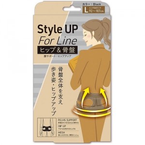 Style Up For 腰サポート ヒップアップベルト Lサイズ ブラック(ヒップ対応サイズ92～107cm)骨盤ベルト 腰ベルト サポーター