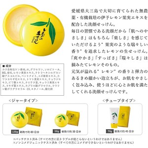 美甘柑 レモンの生せっけん 50g ジャータイプ(スパチュラ、泡立てネット付)(びこうかん BIKOUKAN 洗顔 石けん 石鹸)