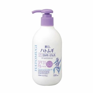 [熊野油脂]麗白 ハトムギ トーンアップ UVミルキージェル SPF31 PA+++ ポンプタイプ 250ml (日焼け止め)(顔・からだ)