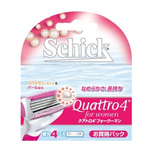 Schick シック クアトロ4 フォーウーマン替刃 (4個入)(女性用 顔そり 剃刀 かみそり 髭剃り ひげそり)