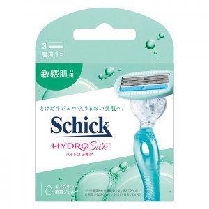 Schick シック ハイドロシルク 敏感肌用 替刃(3個入)(女性用 顔そり 剃刀 かみそり 髭剃り ひげそり)