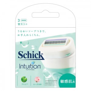 Schick シック イントゥイション 敏感肌用 替刃(3個入)(女性用 顔そり 剃刀 かみそり 髭剃り ひげそり)