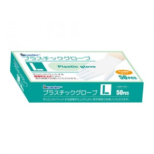 ＊在庫限り＊LE プラスチックグローブ Lサイズ 50枚[返品・交換不可]