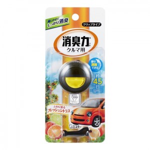 [エステー]クルマの消臭力 クリップタイプ 車用 ふわり薫 フレッシュシトラス 3.2ml 約45日分 (車 消臭剤 消臭 芳香剤)