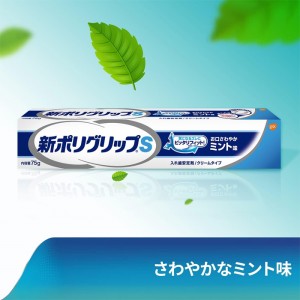 [アース製薬]新ポリグリップS お口さわやかミント味 40g(クリーム 入れ歯安定剤 入れ歯 義歯 いれば 総入れ歯安定剤)