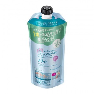 [花王]メリット リンスのいらないシャンプー つめかえ用 340ml[医薬部外品](詰替 シャンプー ヘアケア お風呂 バス用品 リンスインシャンプー)