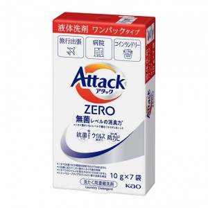 [花王]アタックZERO ワンパックタイプ 7個入 (液体洗剤 抗菌 防カビ 洗濯用 濃縮洗剤 持ち運び)