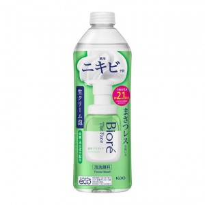 [花王]ビオレ ザフェイス 泡洗顔料 薬用アクネケア 詰替え用 グリーンサボンの香り 340ml[医薬部外品](摩擦レス ニキビ予防 殺菌・消炎成分配合)