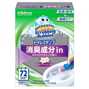 [ジョンソン]スクラビングバブル トイレスタンプ 消臭成分in クリアジャスミン 本体 38g(トイレ掃除 洗浄 防汚 悪臭 黒ズミケア)