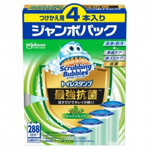 [ジョンソン]スクラビングバブル トイレスタンプ 最強抗菌 シャインミント 付替え用 38g 4本入(トイレ掃除 洗浄 防汚 悪臭 黒ズミケア 抗菌)