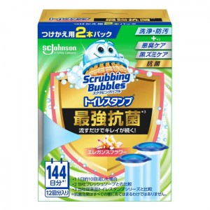 [ジョンソン]スクラビングバブル トイレスタンプ 最強抗菌 エレガンスフラワー 付替え用 38g 2本入(トイレ掃除 洗浄 防汚 悪臭 黒ズミケア)