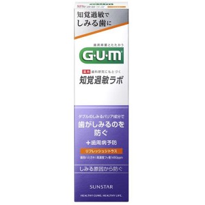 [サンスター]GUM 知覚過敏ラボ デンタルペースト リフレッシュシトラス 90g[医薬部外品](薬用 歯がしみるのを防ぐ 歯磨き粉 歯茎ケア 歯周病予防)