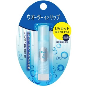 【ゆうパケット配送対象】[ファイントゥデイ]ウォーターインリップ 薬用スティック UVカット 3.5g[医薬部外品](SPF18 PA+ ヒアルロン酸配合 無着色)(ポスト投函 追跡ありメール便)