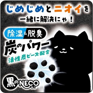 [白元アース]ドライ&ドライUP 黒のNECO 1000mL 2個入り (除湿剤 脱臭 湿気取り 活性炭)