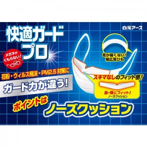 【ゆうパケット配送対象】[白元アース]快適ガードプロ プリーツ 小さめ 5枚入り(ポスト投函 追跡ありメール便)