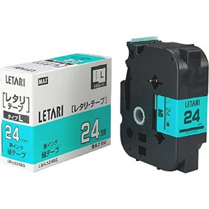 ビーポップ ミニ(PM－36N、24、2400)・レタリ(LM－1000、LM－2000)共通消耗品 [LM-L524BG] 1巻8M ラミネートタイプL8M/5M(蛍光色) 本体色：緑ラベル 黒文字