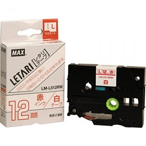 ビーポップ ミニ(PM－36N、24、2400)・レタリ(LM－1000、LM－2000)共通消耗品 [LM-L512RW] 1巻8M ラミネートタイプL8M/5M(蛍光色) 本体色：白ラベル 赤文字