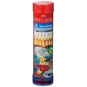 FABER-CASTELL 水彩色鉛筆 丸缶 24色セット TFC-115924
