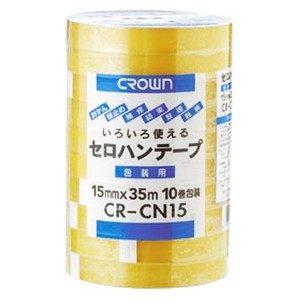 [クラウン]セロハンテープ 15mm×35m 10巻入り[CR-CN15](文房具 オフィス用品)