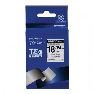 [ブラザー]TZeテープ 18mm 黒文字 白強粘着[TZE-S241]