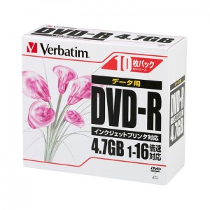 [三菱化学メディア]PCデータ用DVD-R 10枚入 1回記録用 4.7GB 1-16倍速[DHR47JPP10]