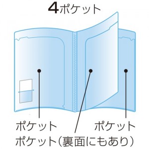 [ビュートンジャパン]スマートホルダー 4ポケット オレンジ 1冊[NSH-A4-4COR]