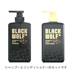 【大正製薬】 [ブラックウルフ] ボリュームアップ スカルプ シャンプー&コンディショナーセット ポンプタイプ (380mL+380mL)[男性向け]