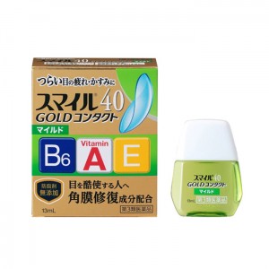 【ゆうパケット配送対象】【第3類医薬品】ライオン スマイル40 ゴールド コンタクト マイルド 13ml(ポスト投函 追跡ありメール便)