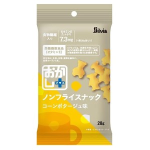 【ゆうパケット配送対象】おかしプラス ノンフライスナック コーンポタージュ味 28g x1個(栄養機能食品 食物繊維 ビタミンE配合)(ポスト投函 追跡ありメール便)