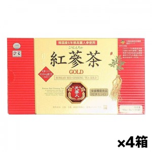 高麗貿易ジャパン 紅参茶 ゴールド 3g x30包 x4箱(こうじんりょく こうじんちゃ 高麗人参 韓国産6年根紅参エキス450mg配合)[栄養機能食品]