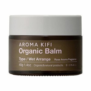 AROMA KIFI アロマキフィ オーガニックバーム ウェットアレンジ ローズアロマの香り 40g(濡れ髪 ゆるふわ ヘアケア フェイス クリーム 整髪料 化粧用油 リップバーム 香水)