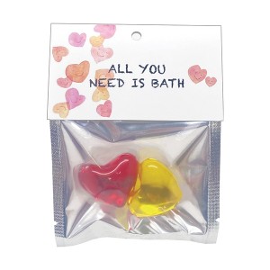 【ゆうパケット配送対象】ALL YOU NEED IS BATH ローズ＆グレープフルーツ 1袋(ハートの入浴剤 ギフトパック バスエッセンス)(ポスト投函 追跡ありメール便)