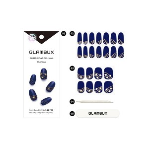 【ゆうパケット配送対象】GLAMBUX グラムバックス パーツコートジェルネイル Blue Wave ブルーウェーブ（23NA02) 1セット(ネイルアート専用 ネイルシール UV硬化)(ポスト投函 追跡ありメール便)