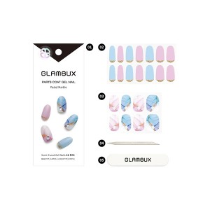 【ゆうパケット配送対象】GLAMBUX グラムバックス パーツコートジェルネイル Pastel Marble パステルマーブル（23NA04) 1セット(ネイルアート専用 ネイルシール UV硬化)(ポスト投函 追跡ありメール便)