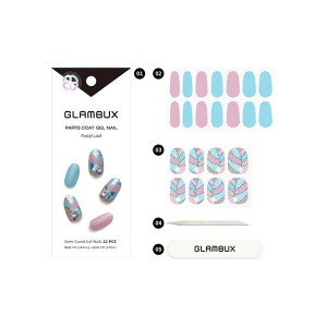 【ゆうパケット配送対象】GLAMBUX グラムバックス パーツコートジェルネイル Pastel Leaf パステルリーフ（23NA05) 1セット(ネイルアート専用 ネイルシール UV硬化)(ポスト投函 追跡ありメール便)