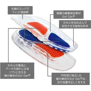 SOFSOLE(ソフソール) メンズ ジェルアーチ 男性用 フリーサイズ コンフォート ジェルインソール サポート スポーツケア 疲労軽減 18695