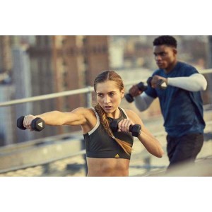 adidas アディダス ユニセックス ダンベル 2kg ペア ボディケア スポーツ 筋トレ ワークアウト トレーニング 転がり防止 ADWT10002