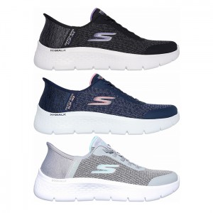 【送料無料】SKECHERS スケッチャーズ レディース スリップインズ 4Eワイド相当 GO WALK FLEX-KAYLE ゴーウォーク カジュアル シューズ スニーカー 通学 124842W