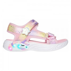 【送料無料】SKECHERS スケッチャーズ ガールズ サンダル Unicorn Dreams-Majestic Bliss カジュアル シューズ ライトアップ キラキラ 光る ユニコーン キッズ 軽量 ライトアップサンダル 302682L