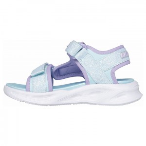 【送料無料】SKECHERS スケッチャーズ ガールズ サンダル SOLA GLOW SANDAL カジュアル シューズ ラベンダー ストラップ付 キッズ 衝撃吸収 ライトアップ 光る キラキラ ライトアップサンダル 303024L