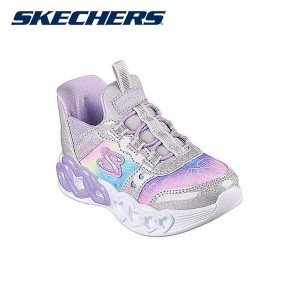 【送料無料】Skechers スケッチャーズ キッズ スリップインズ インフィニット ハート ライツ シルバーINITE HEART LIGHTS- 303755N