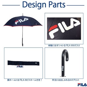 FILA(フィラ) レディース 長傘 60cm ネイビー 雨具 傘 折れにくい 通勤 通学 耐風性 10002811